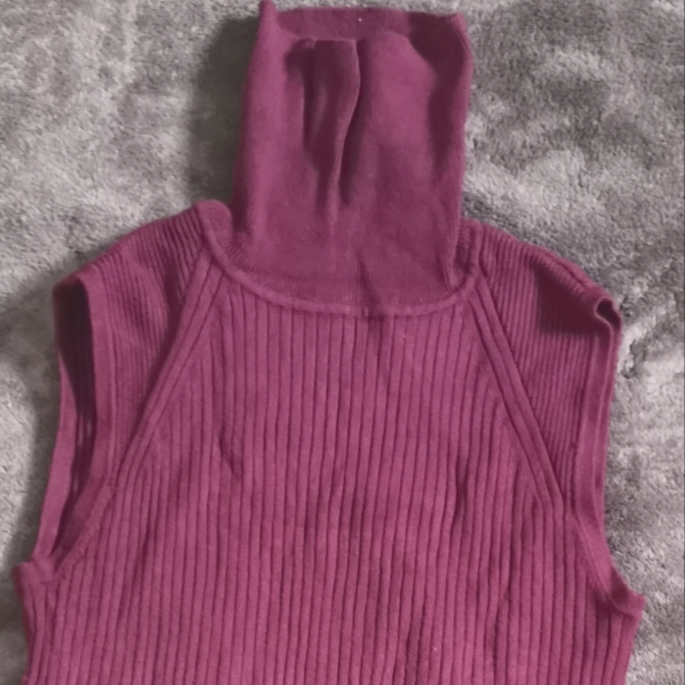 Sleeveless turtleneck